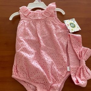 Brand new baby girl pink romper